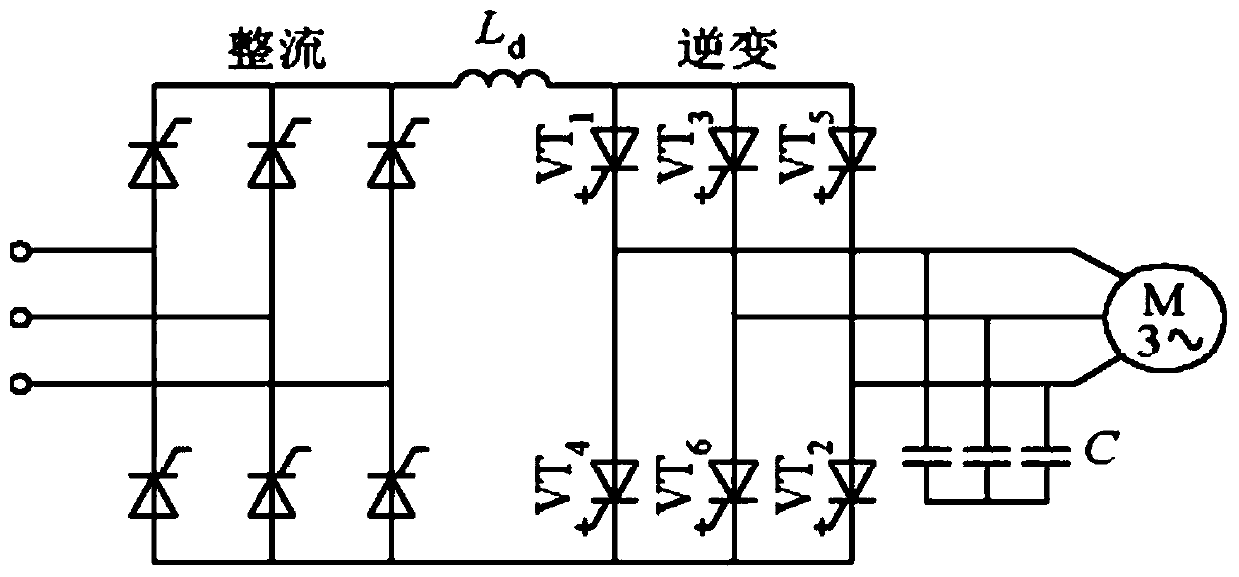 Back-to-back type non-electrolytic capacitor frequency conversion speed regulation system and method