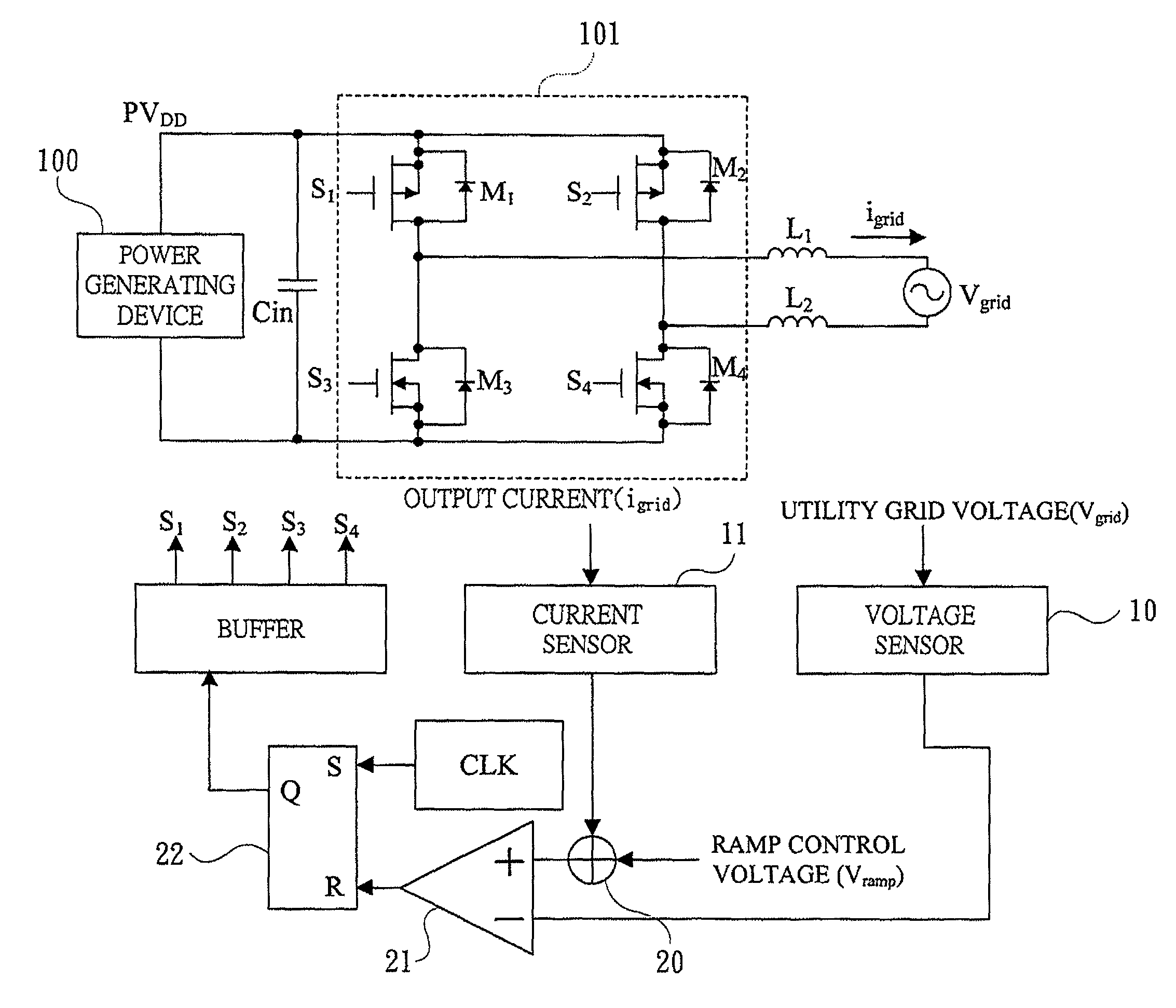 Analog controller for inverter