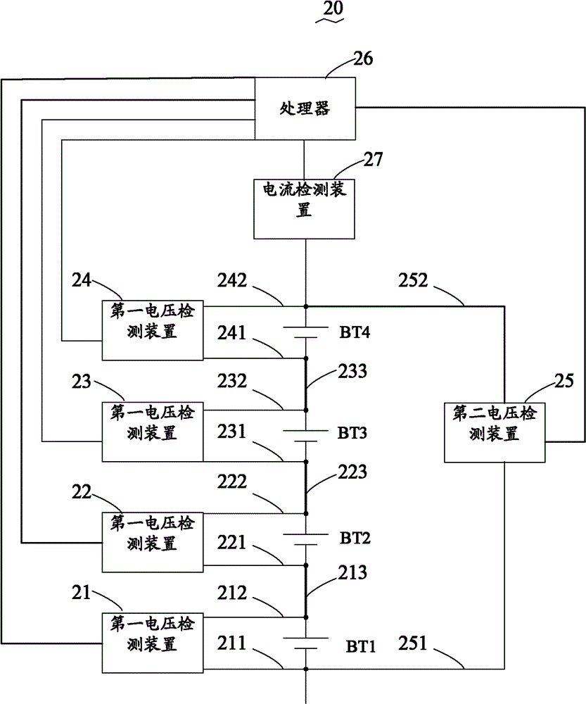 Detecting system of battery pack and battery power supply system