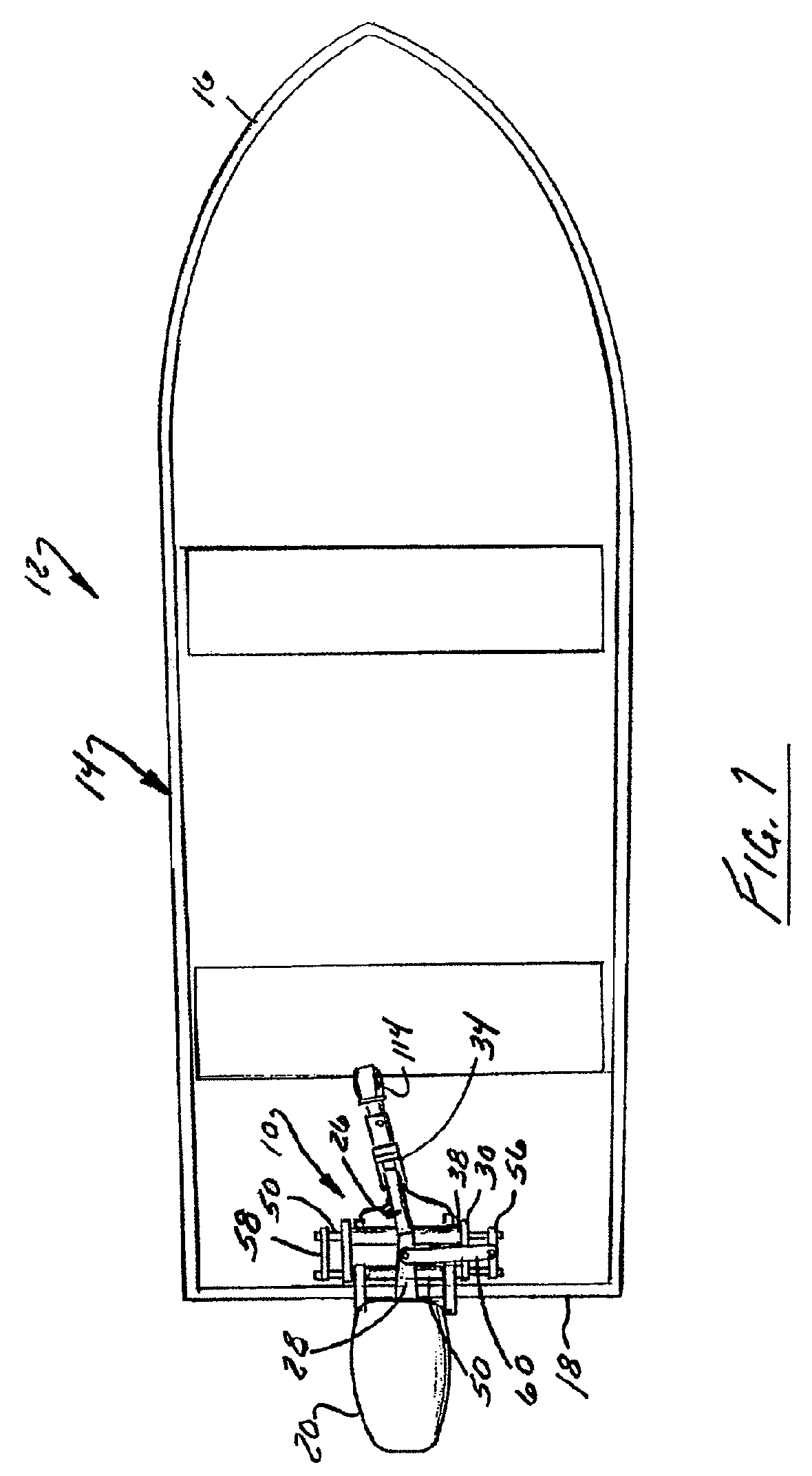 Tiller operated marine steering system