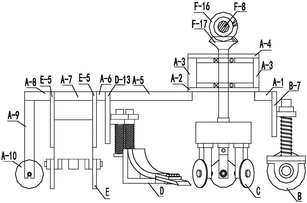 Combined ice and snow removing device for breaking and crushing ice and snow and blowing snow