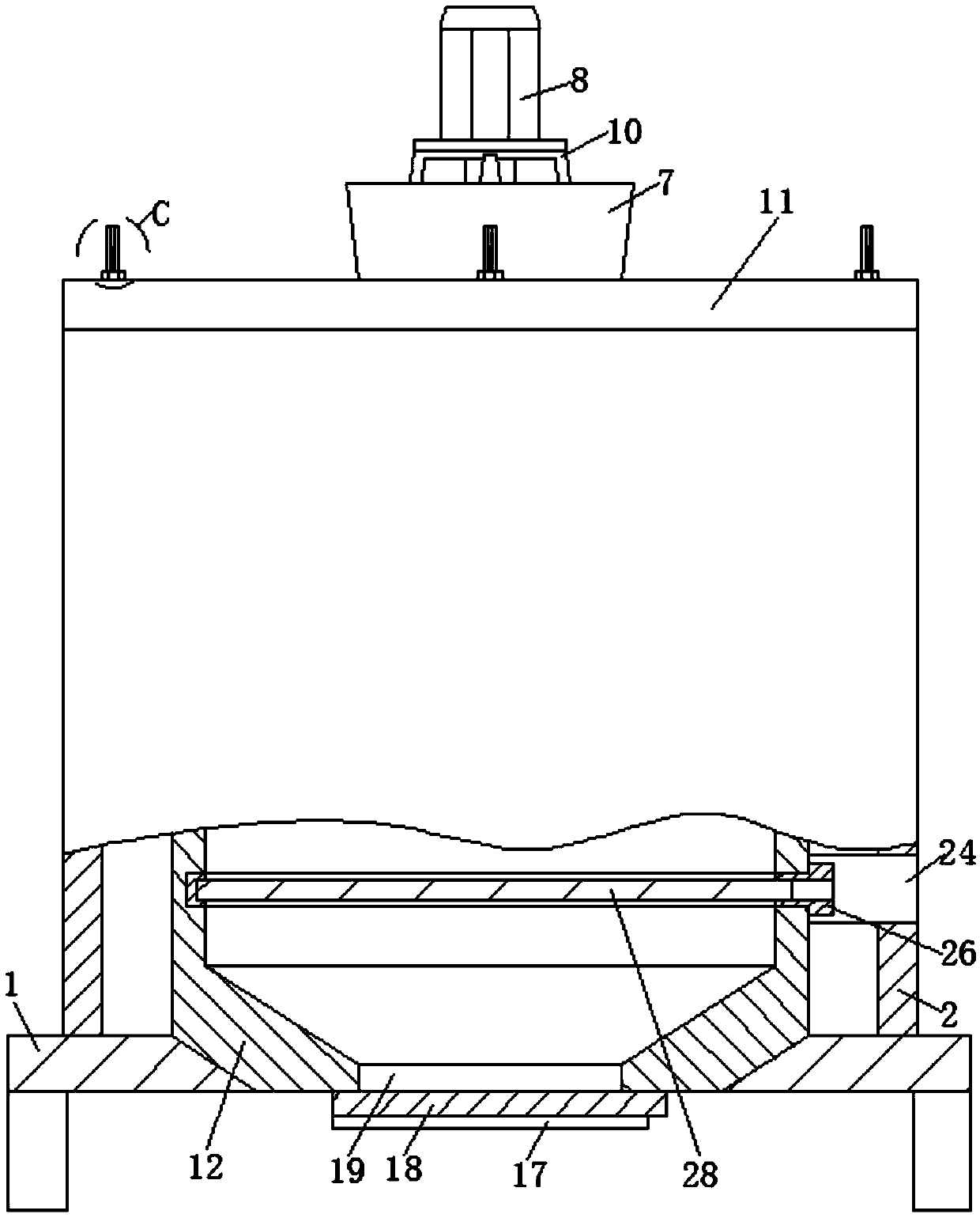 Particle size adjustable ore crusher