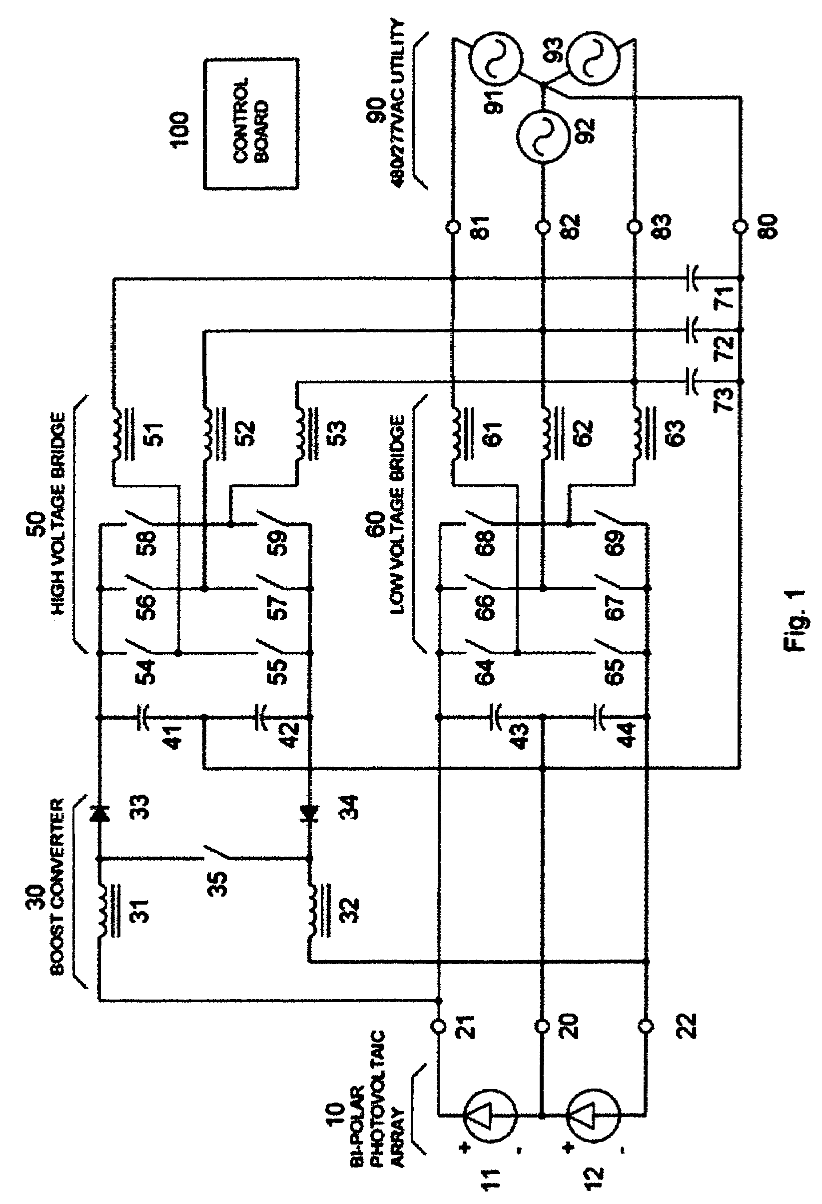 Transformerless utility-grid-interactive inverter