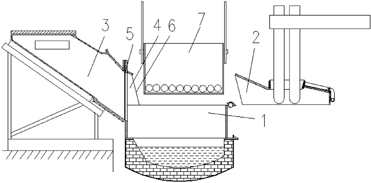 Opening structure of a scrap steel preheating type electric arc furnace