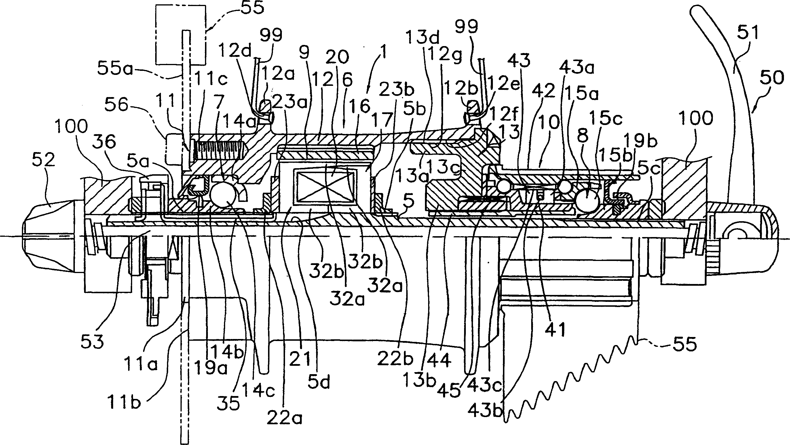 Hub generator for bicycle