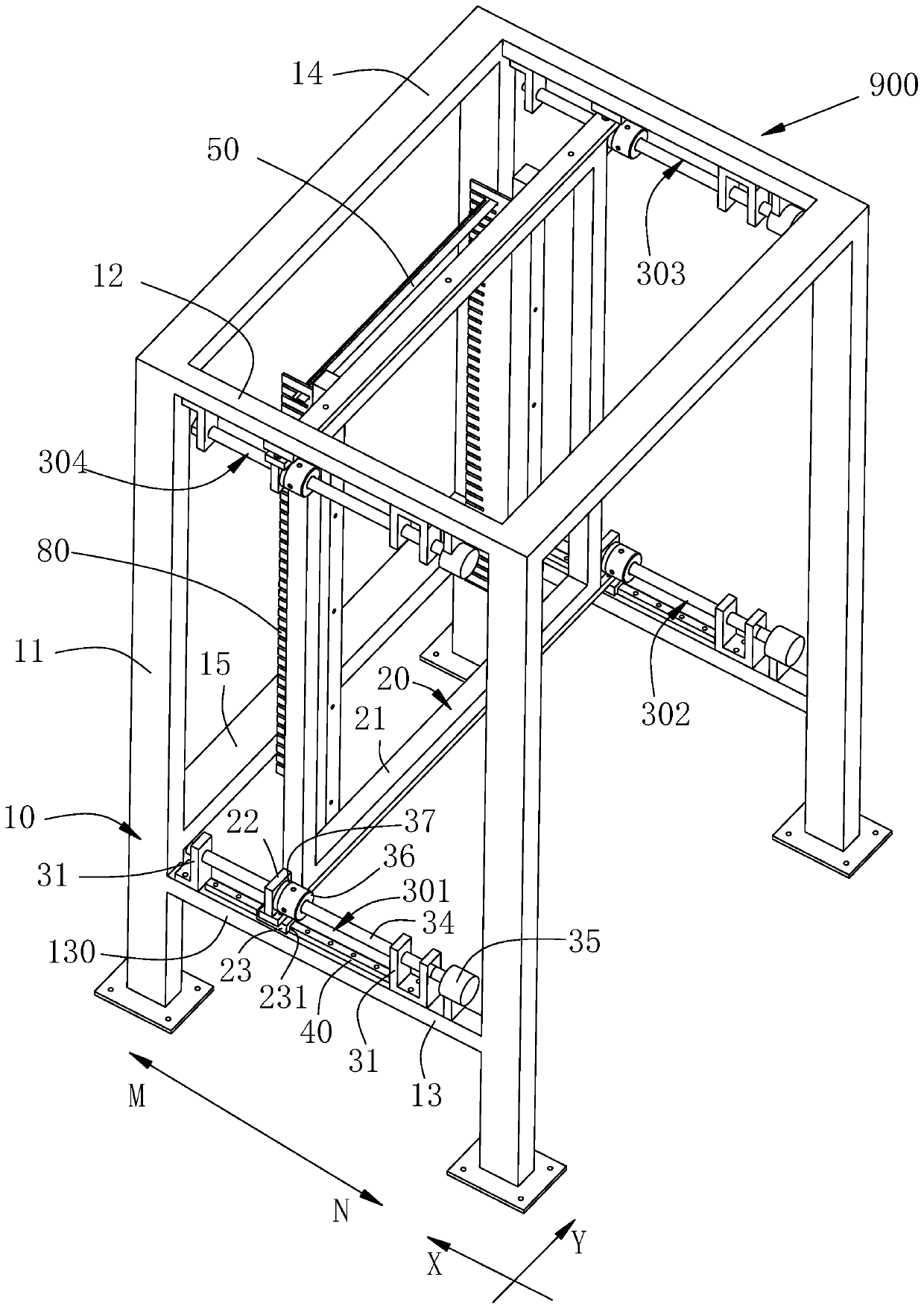 Fixed-length forming matrix warp let-off device