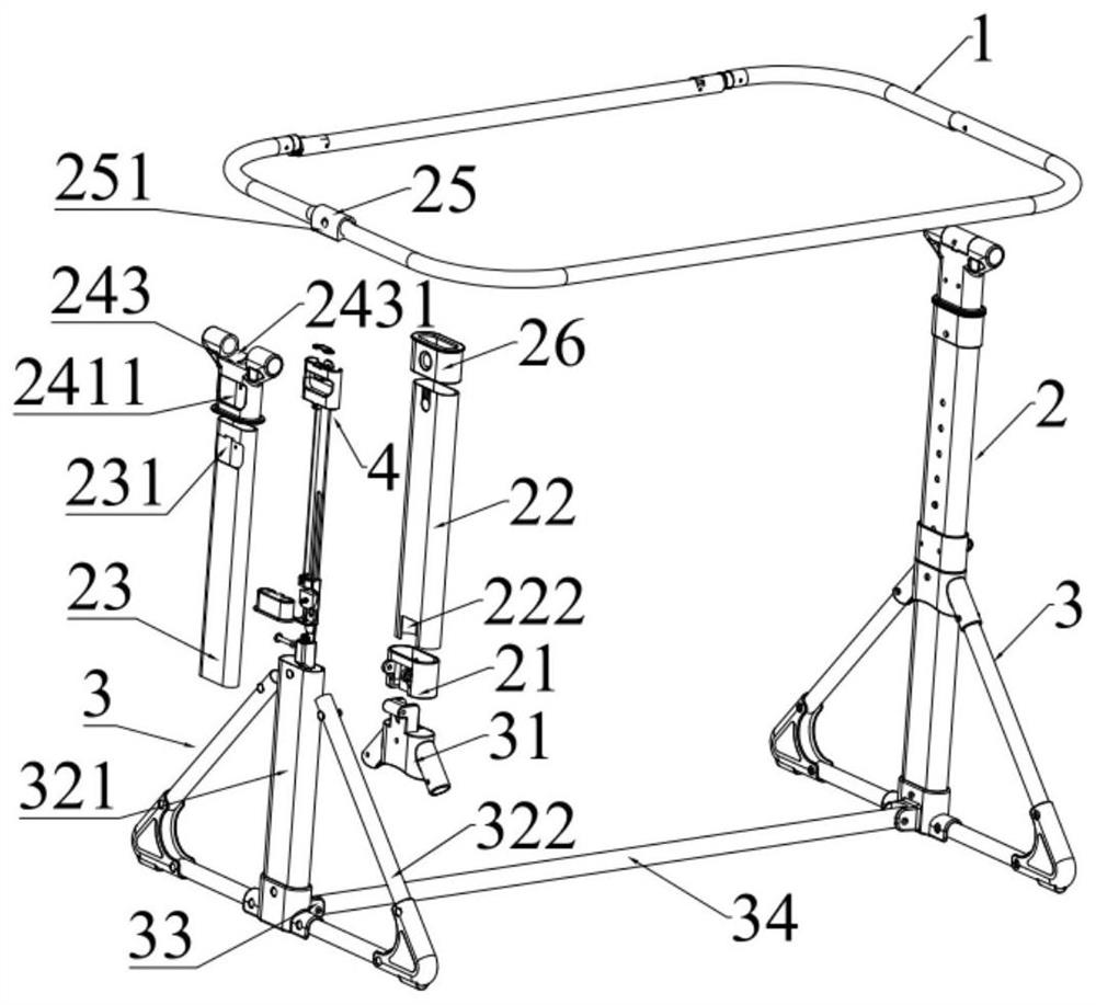 Supporting frame and baby crib