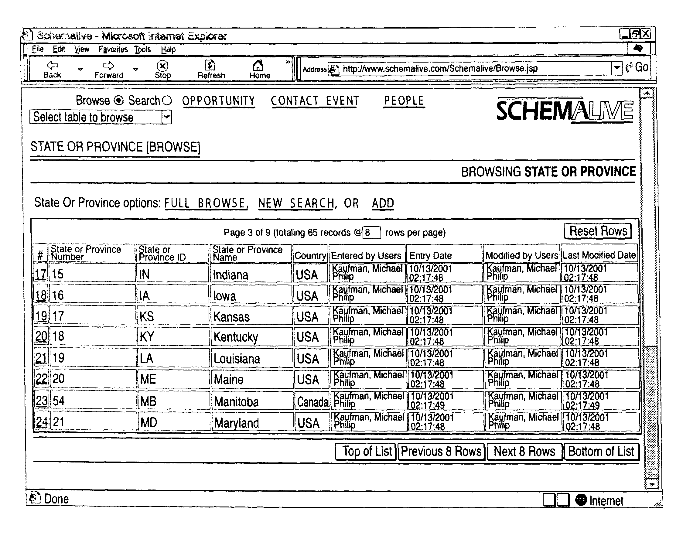 System and method for generating automatic user interface for arbitrarily complex or large databases