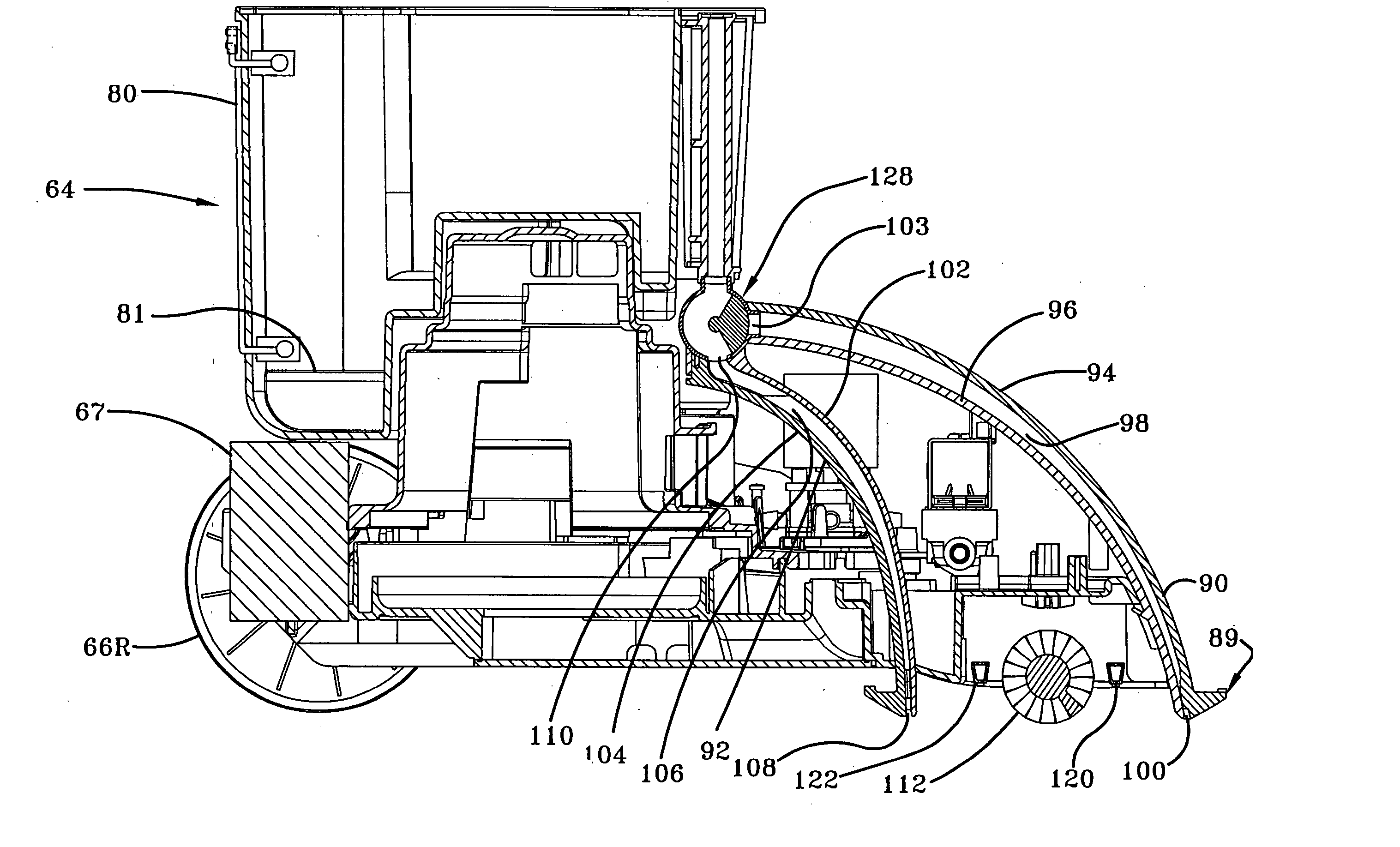 Cleaning machine for cleaning a surface