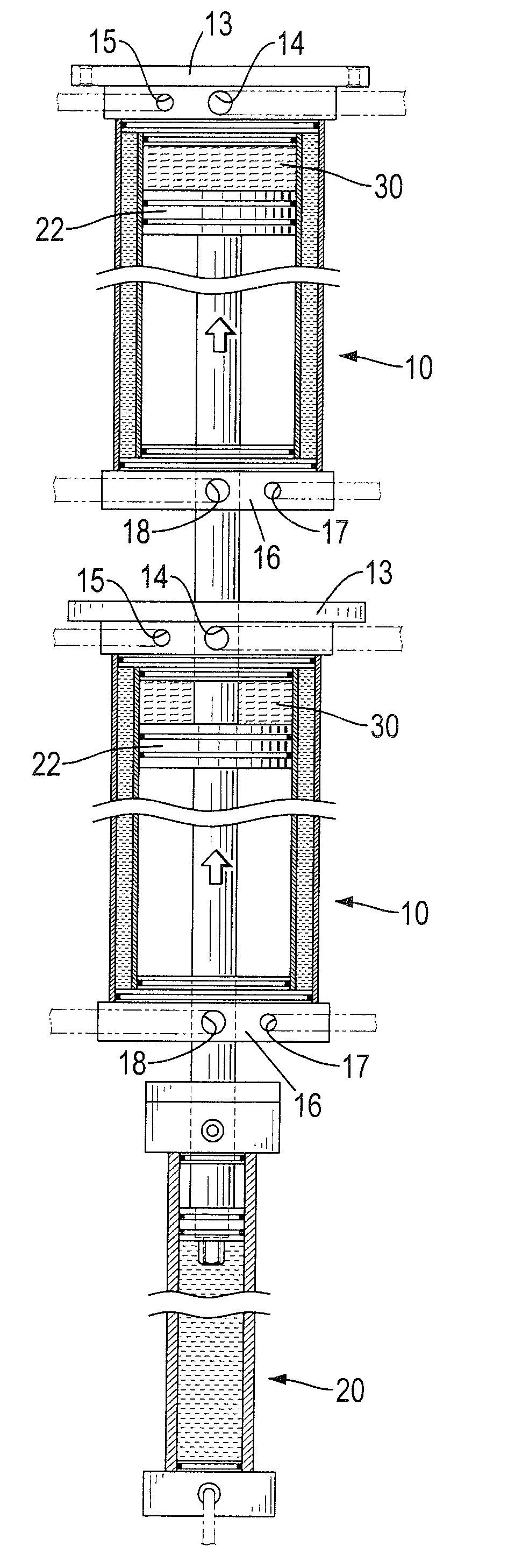 Feeding device for liquid materials