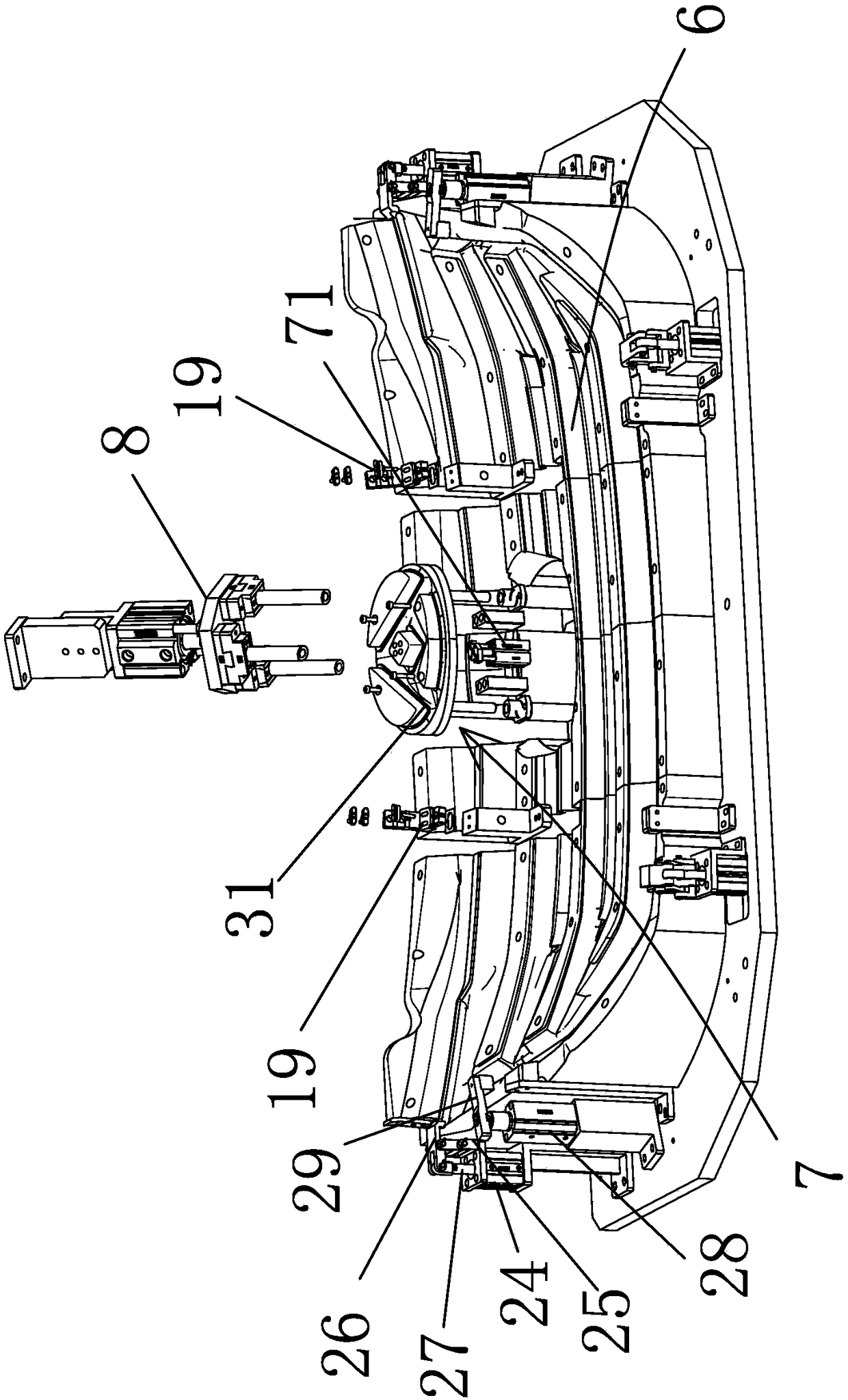 Special assemblage machine for grid assembly of heat radiator