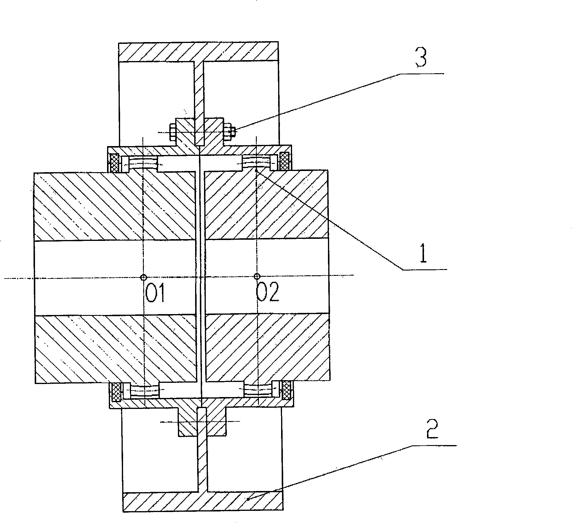 Installation technology for brake wheel of double deflection angle compensate coupling