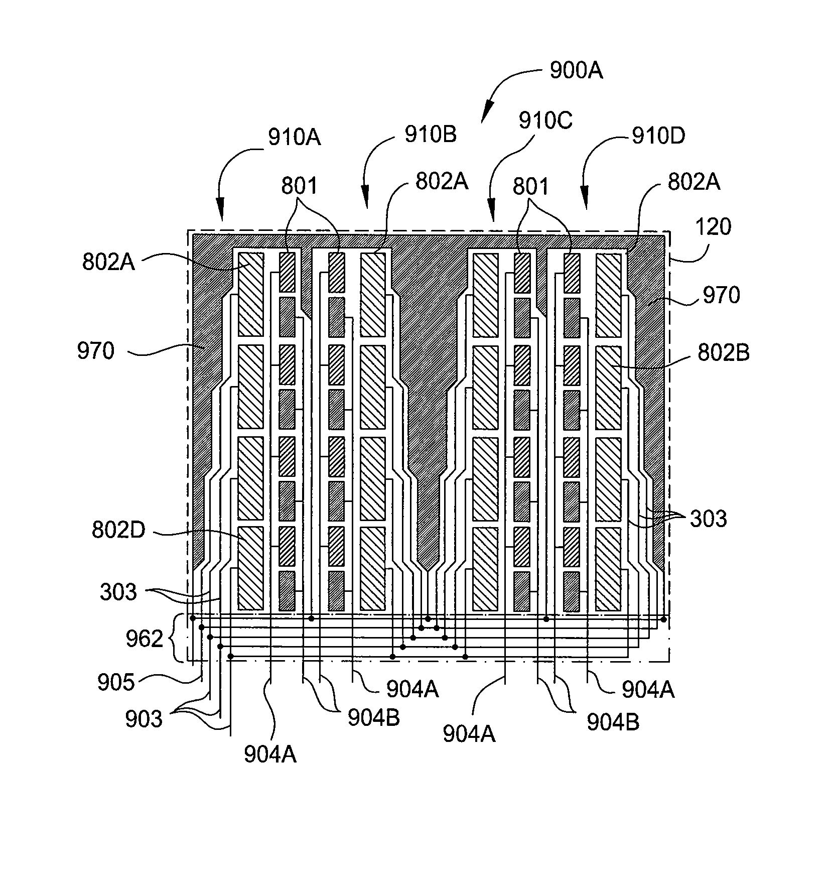 Single layer capacitive imaging sensors