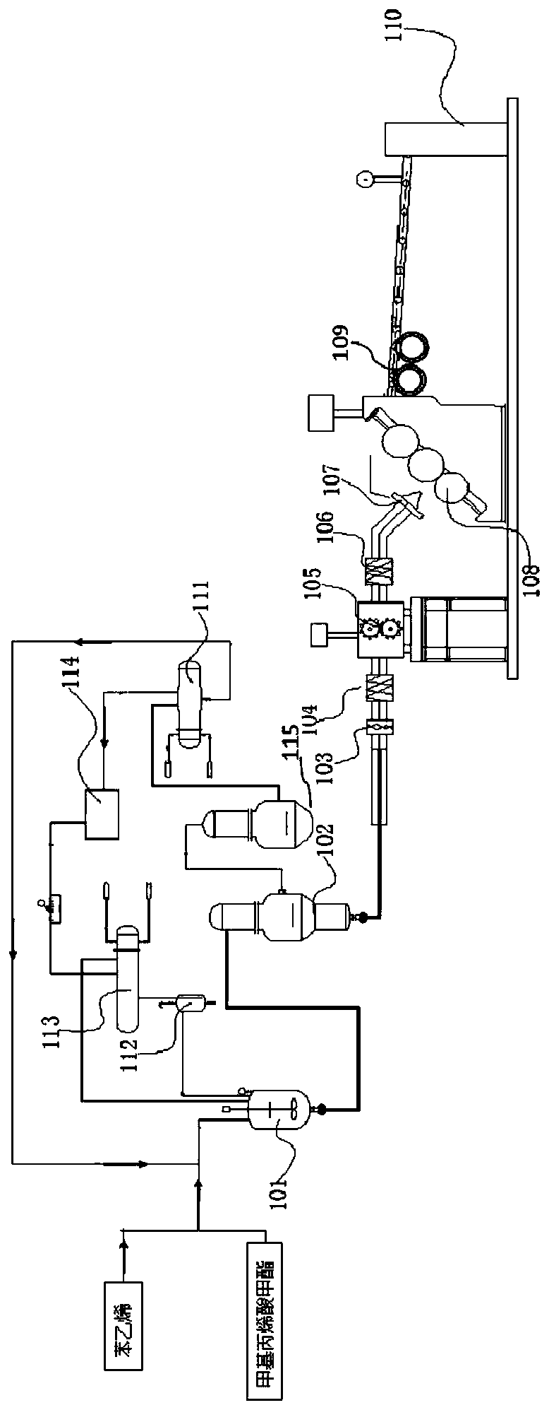 Production process of continuous modified polystyrene light guide plate and modified polystyrene light guide plate