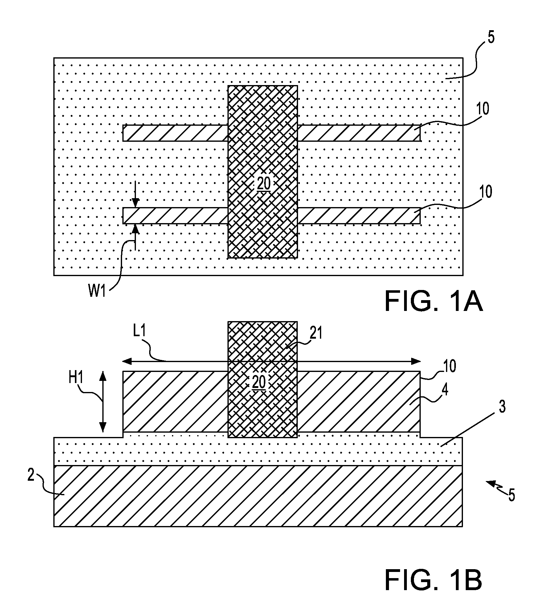 Mugfet with stub source and drain regions