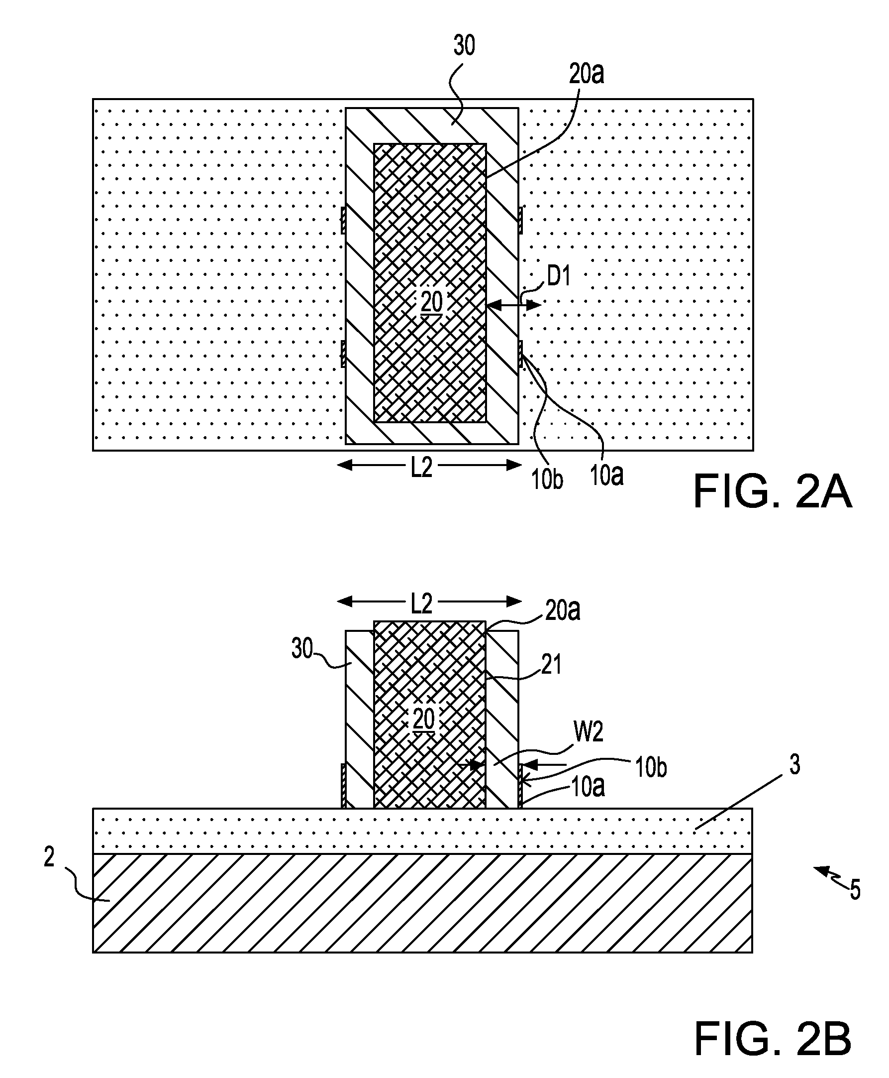 Mugfet with stub source and drain regions