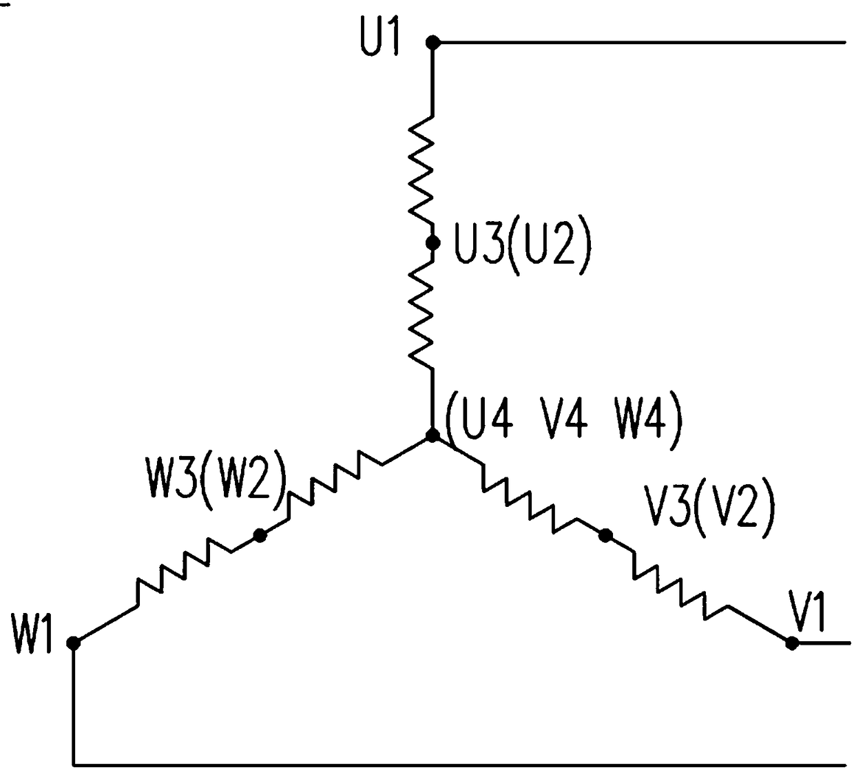 A method for realizing single and double star-delta connection switching of a motor by using a double-outlet box