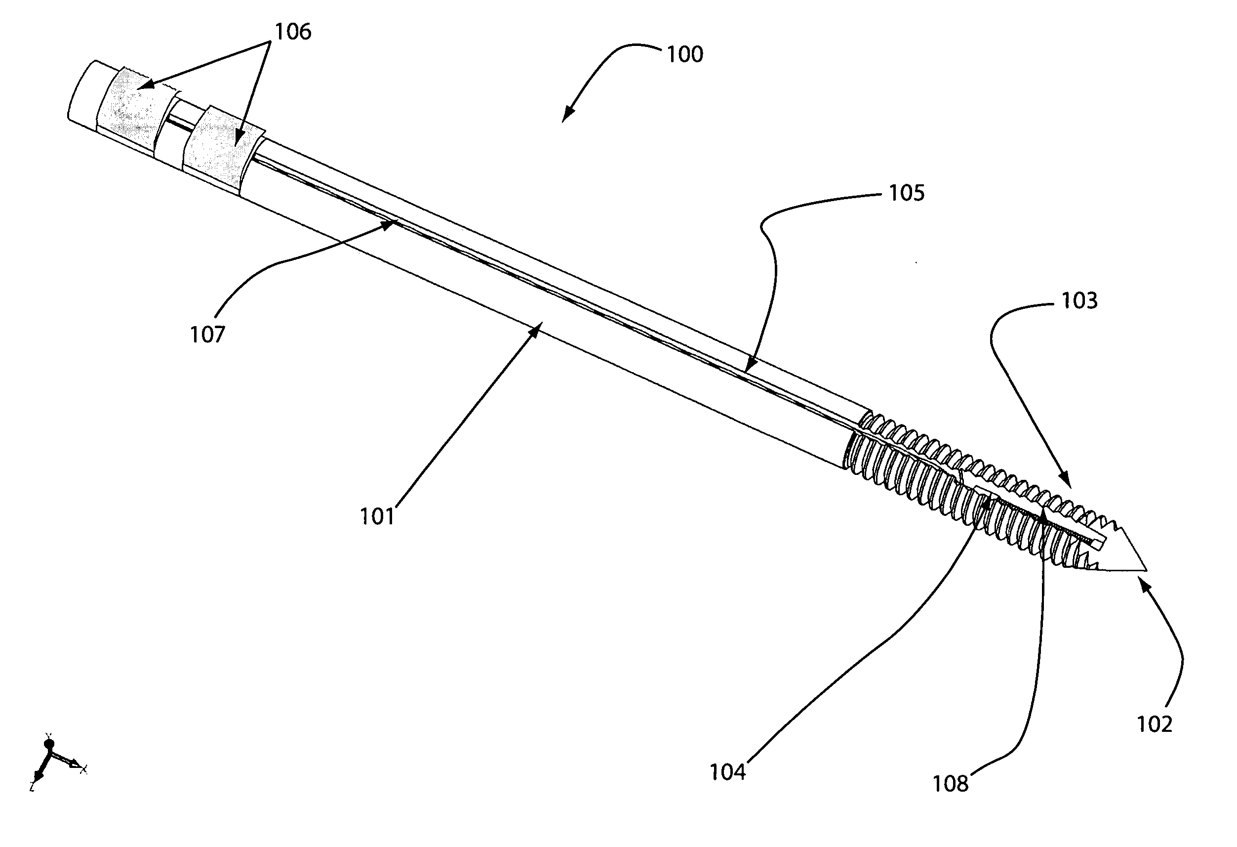 Electromagnetically tracked K-wire device