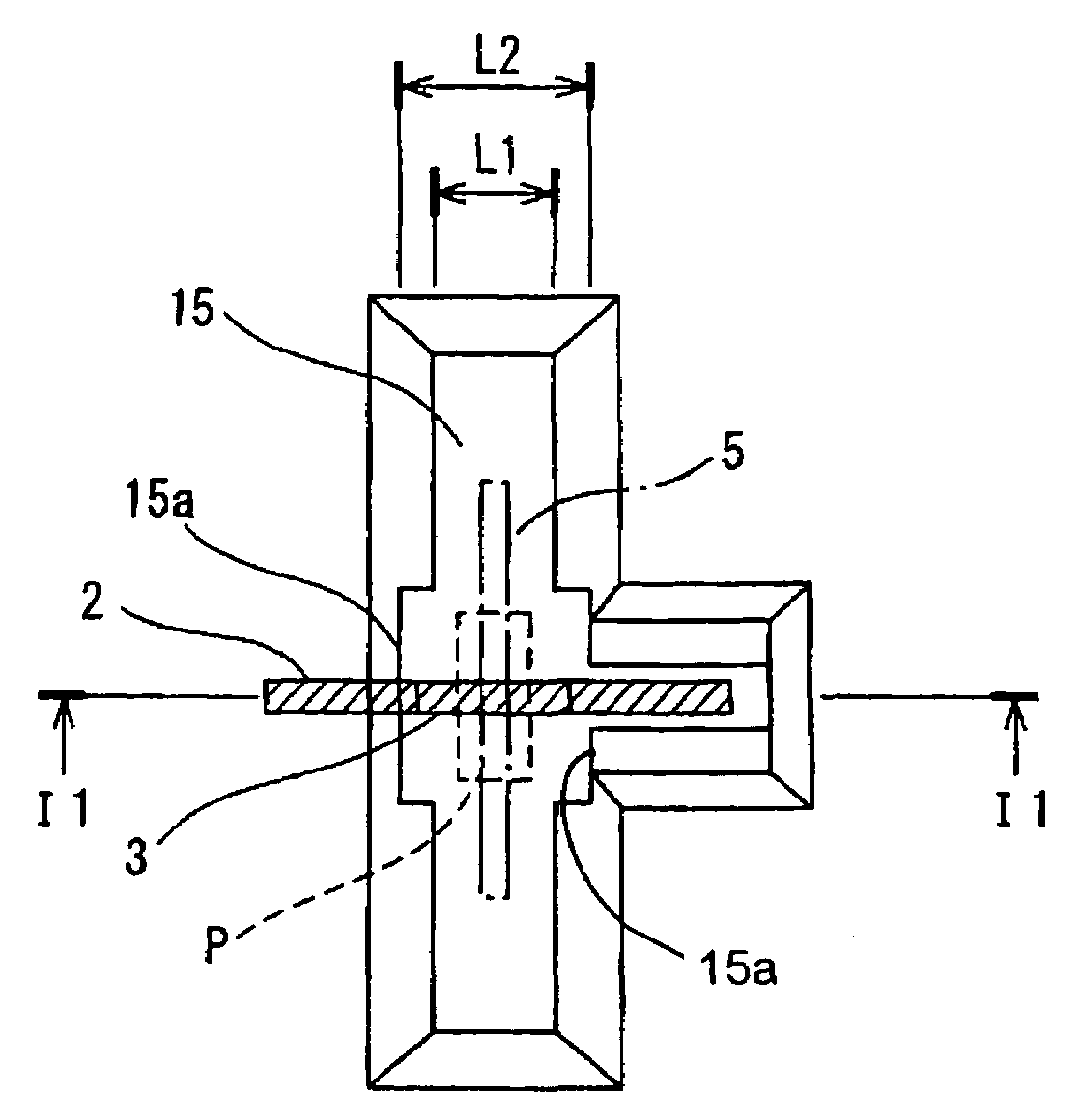 Electrical junction box having an inspection section of a slit width of a tuning fork-like terminal