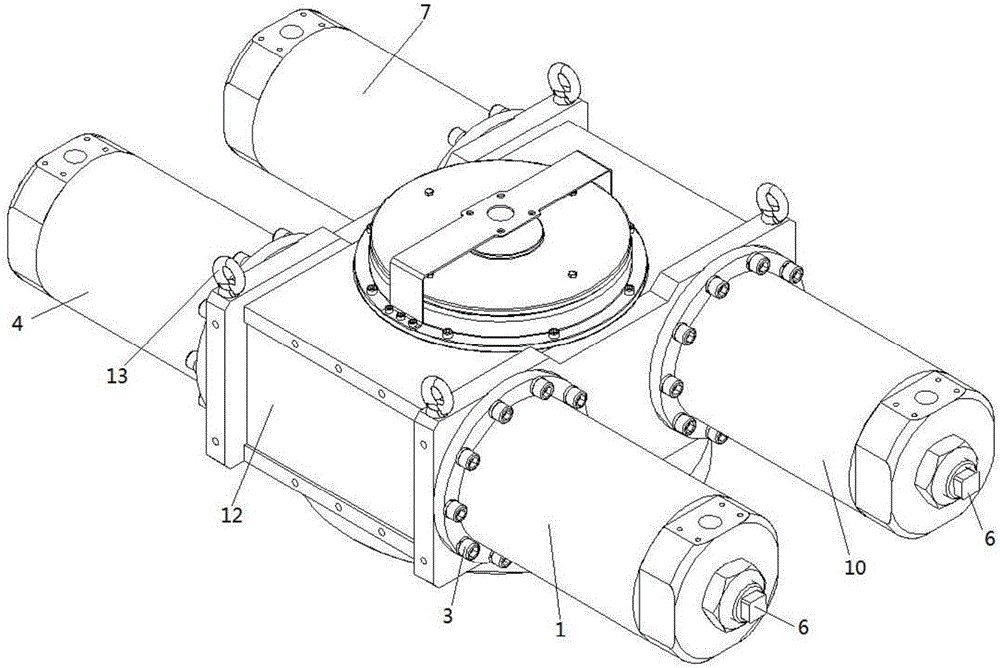 Hydraulic gear and rack oil cylinder for pipeline valve opening and closing