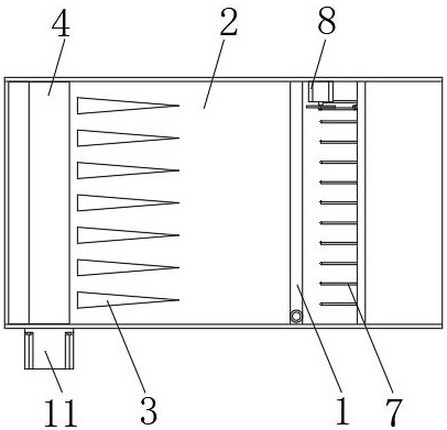 A sorting device for cutting potatoes into strips