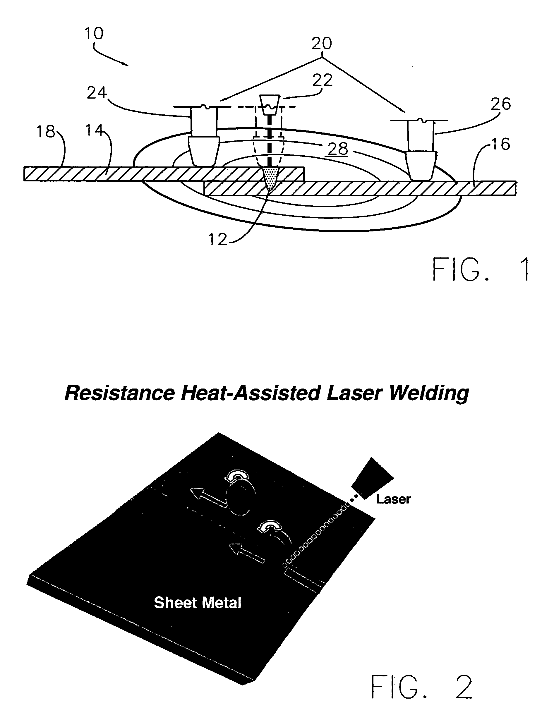 Hybrid laser and resistance welding system and method