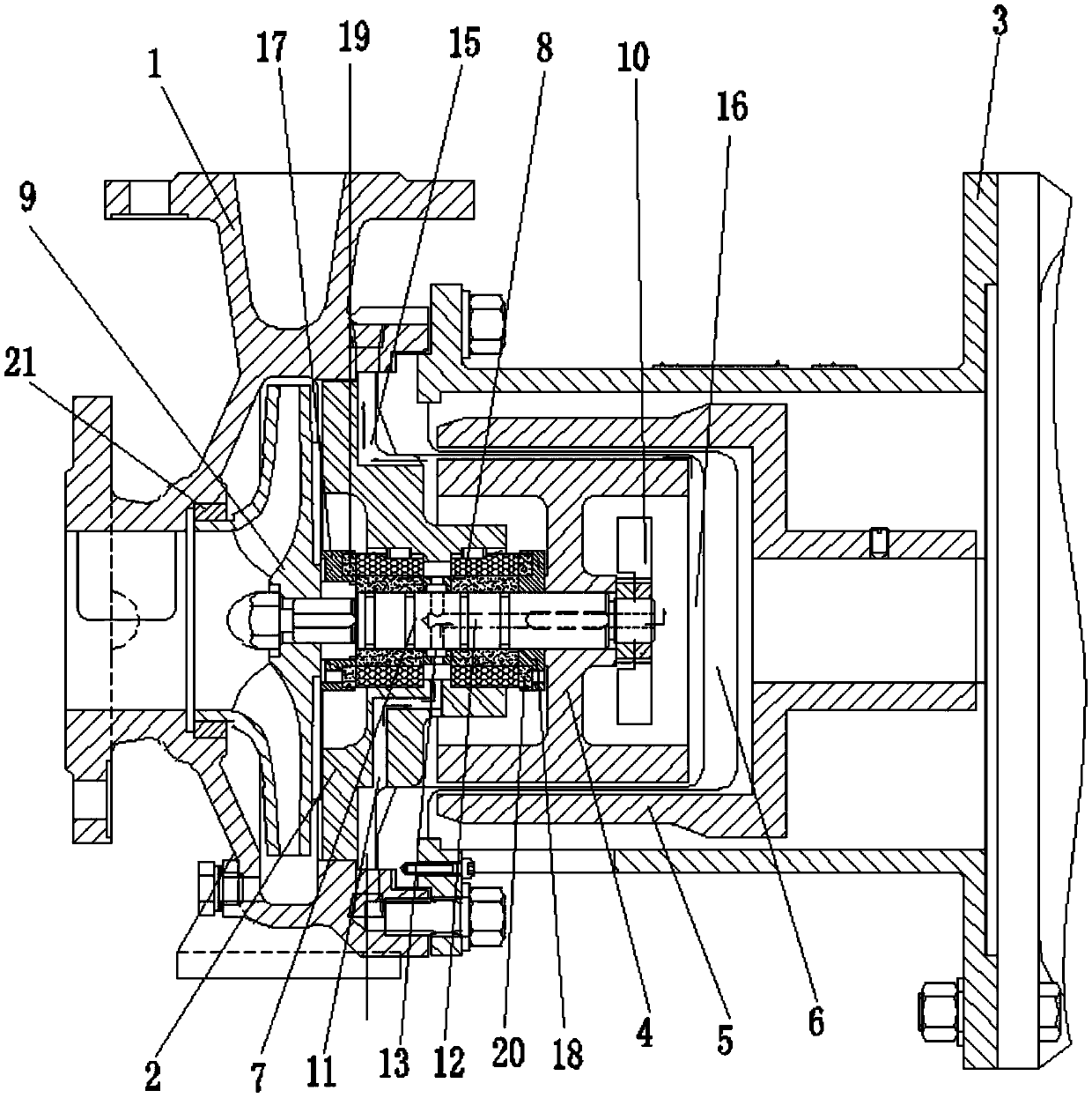 Corrosion-resistant magnetic drive centrifugal pump