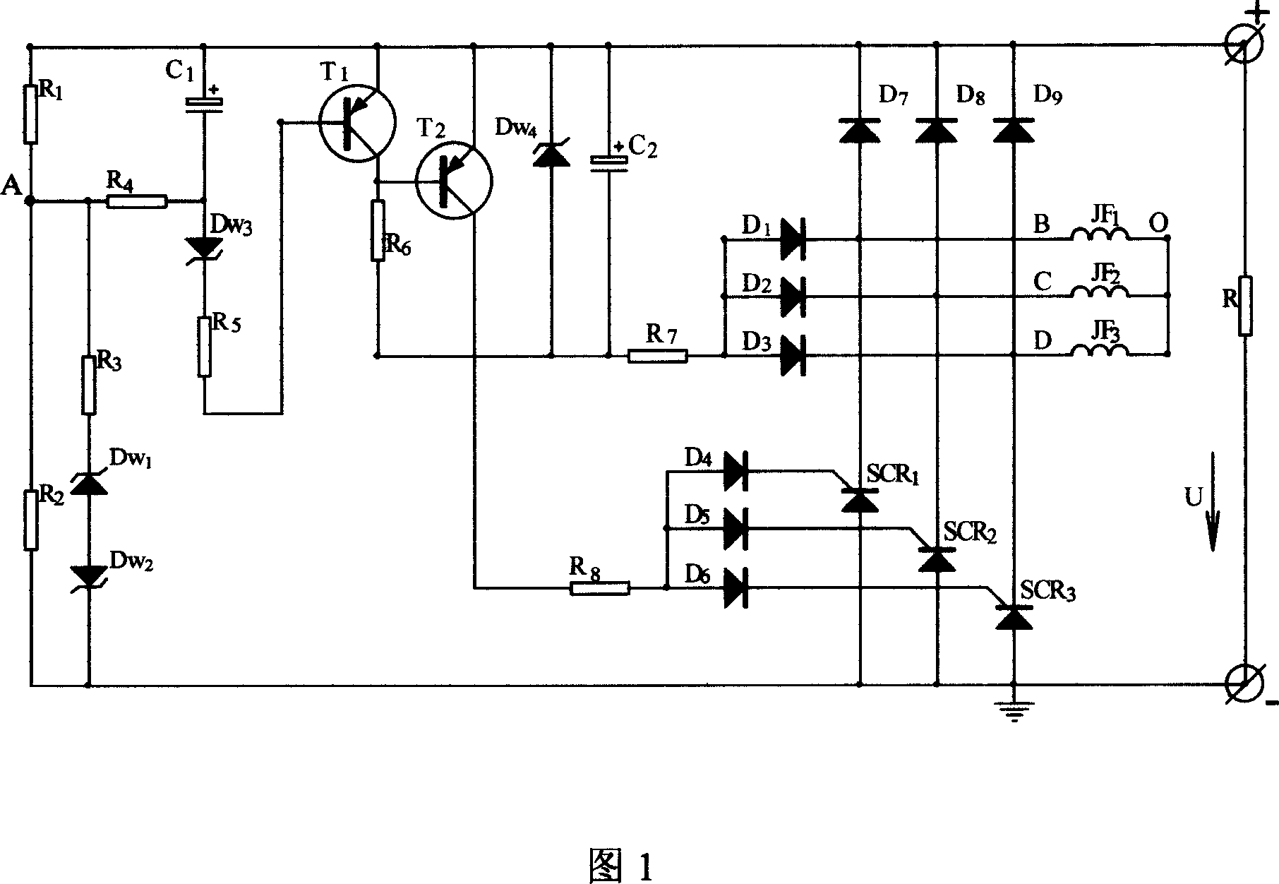 Three phase semicontrol bridge rectifier voltage stabilizer for permanent magnetic motor