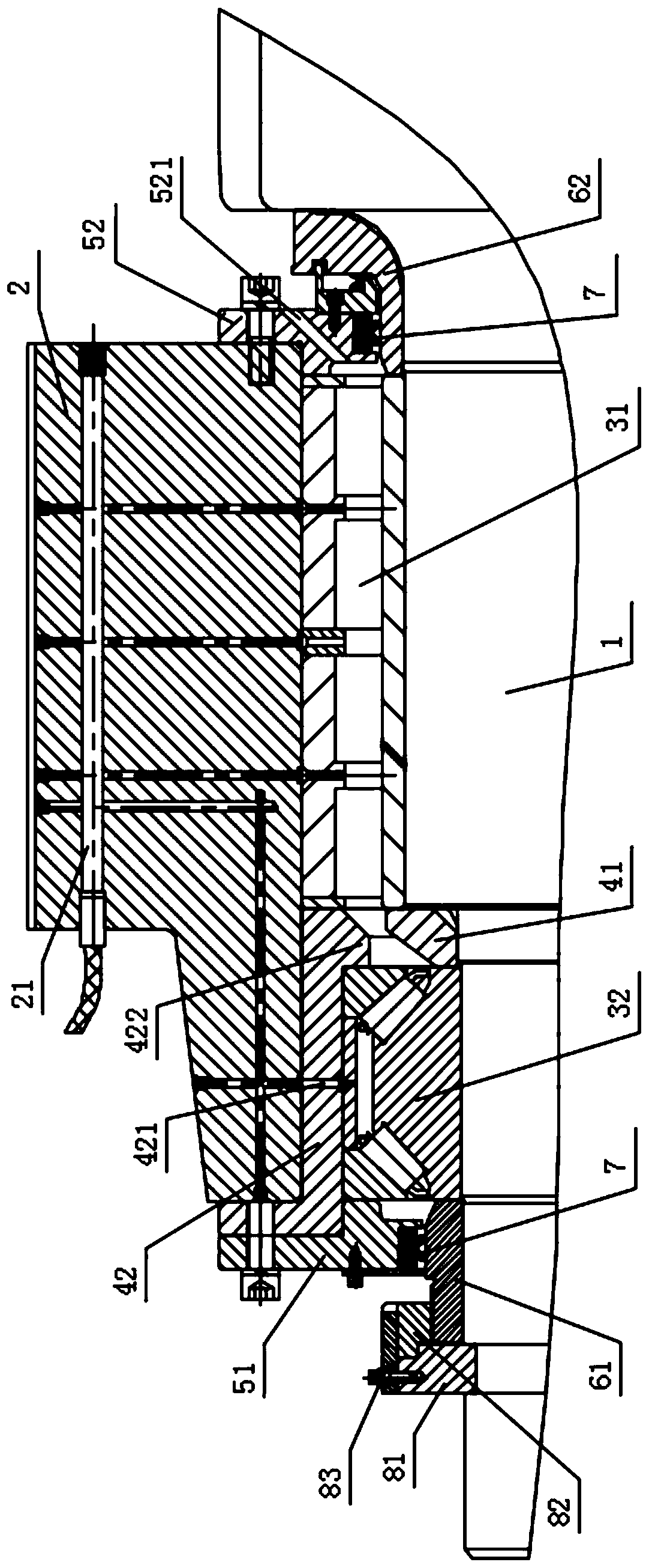 Roller bearing assembly structure