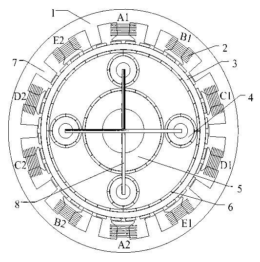 Five-phase fault-tolerant permanent magnet planetary gear motor for hybrid electric vehicle and operation method of five-phase fault-tolerant permanent magnet planetary gear motor