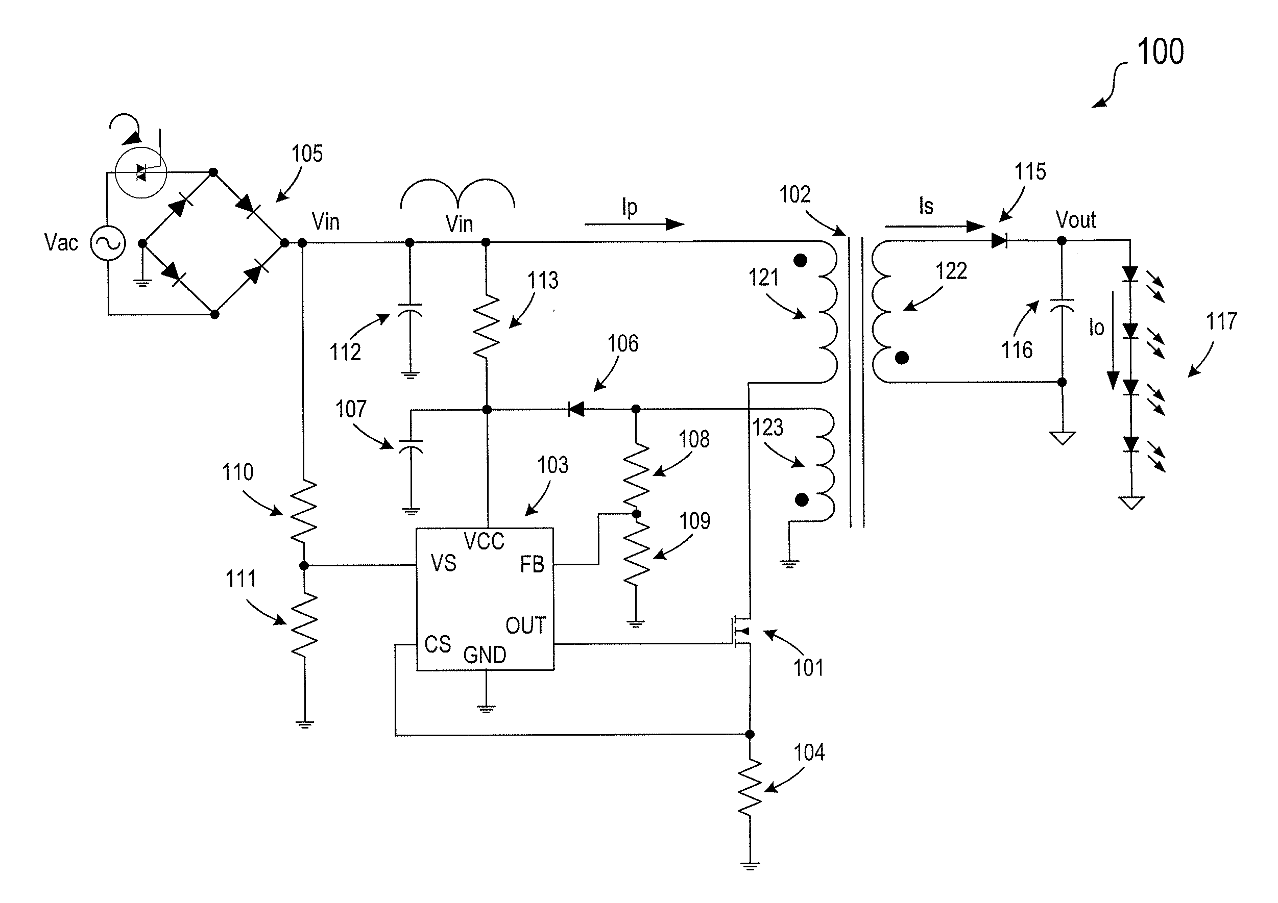 High power-factor control circuit and method for switched mode power supply