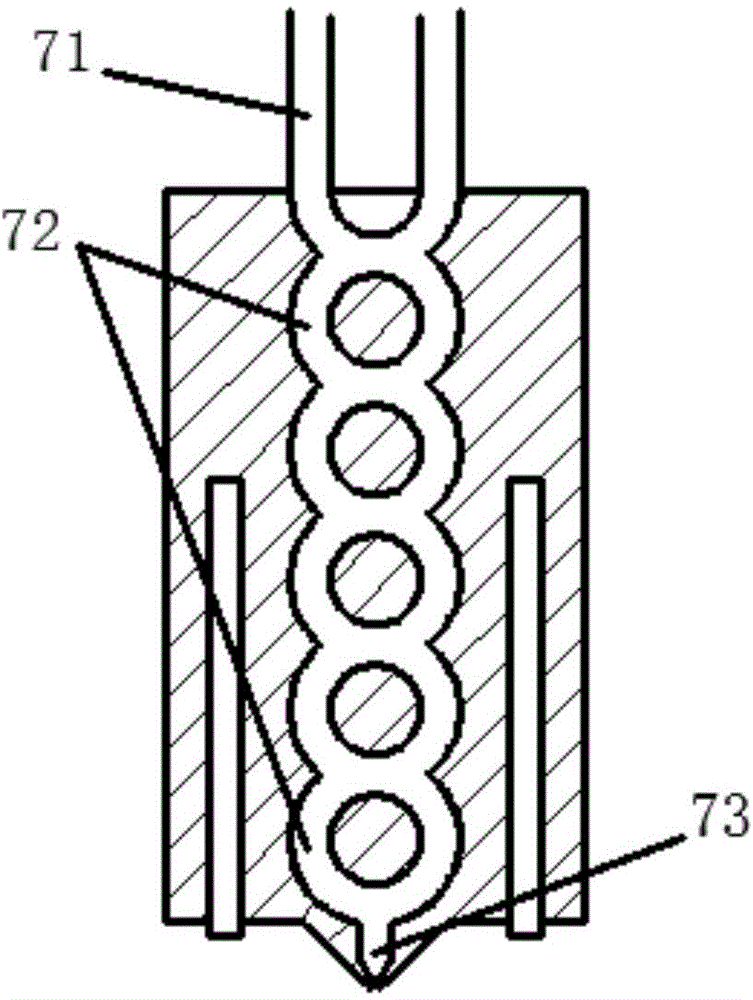 Blender of melt extrusion type color 3D (three-dimensional) printing head