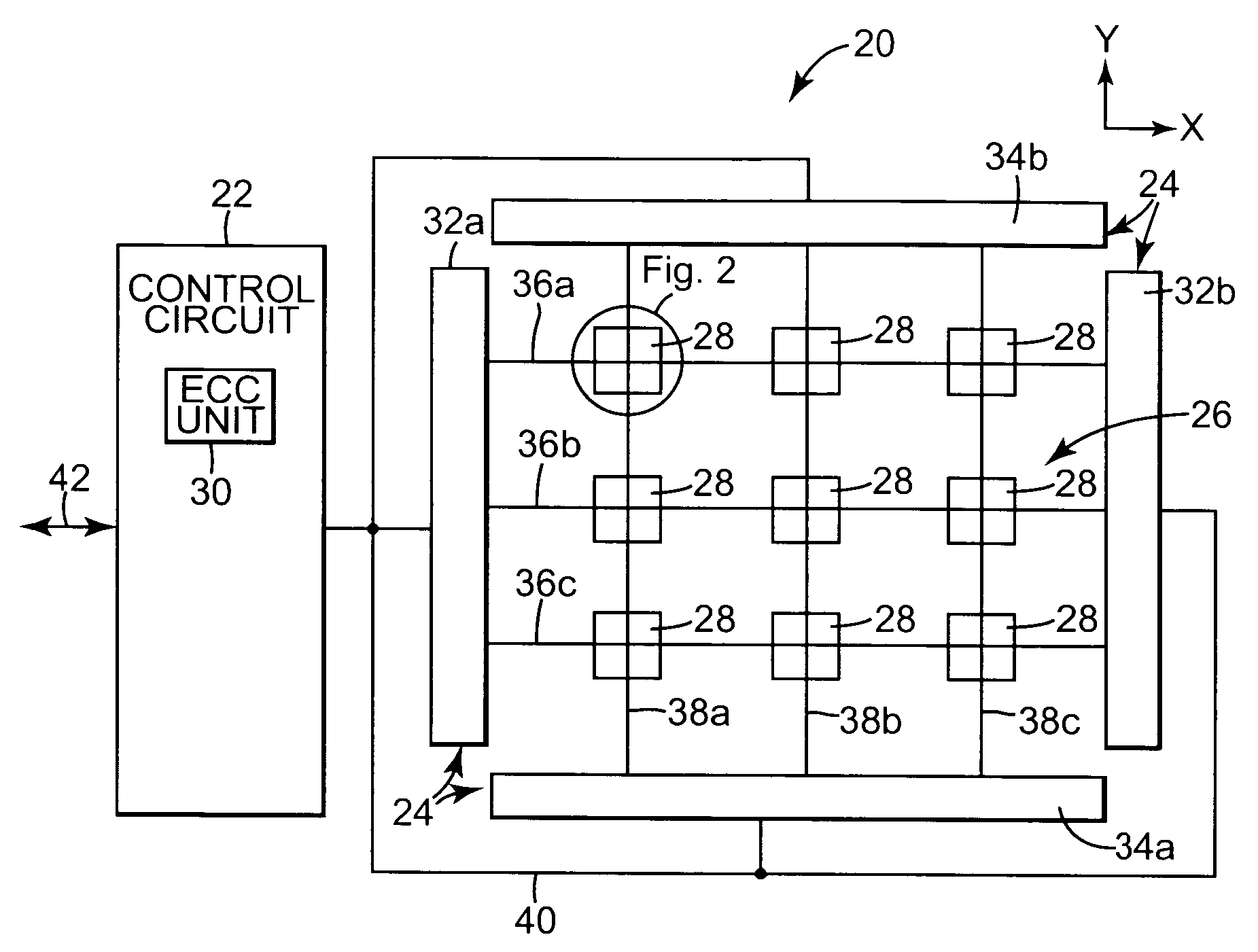 Magnetic memory with error correction coding