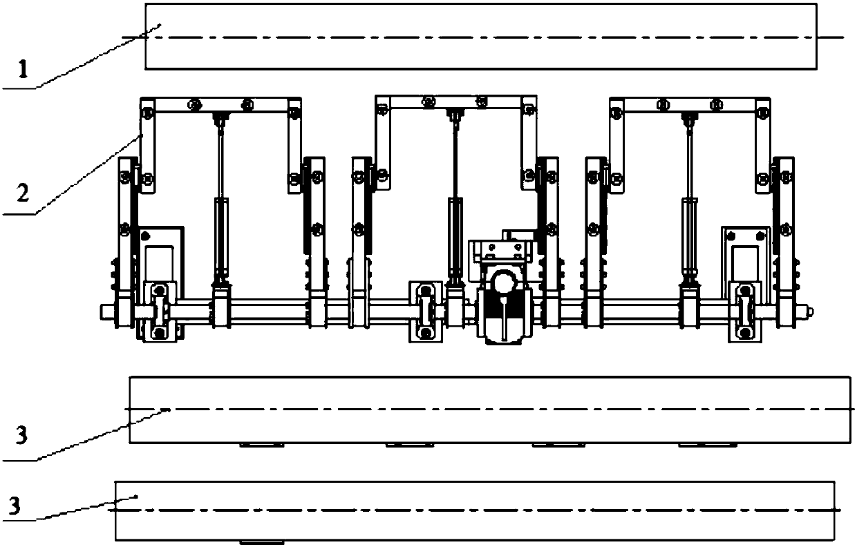 Automatic overturning device with telescopic arms