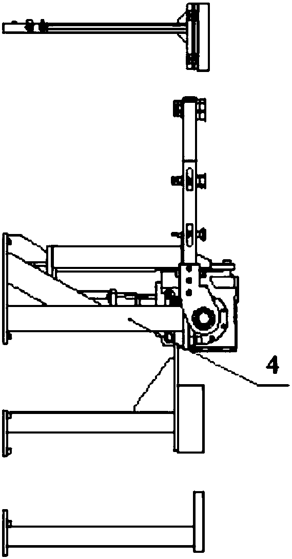 Automatic overturning device with telescopic arms