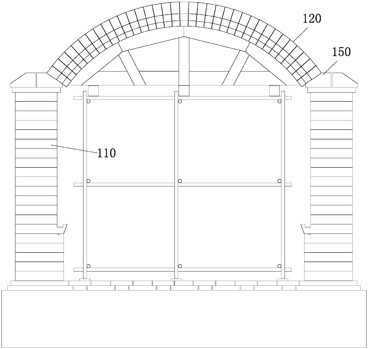 Furnace opening vault laying control device and method for heat recovery coke furnace