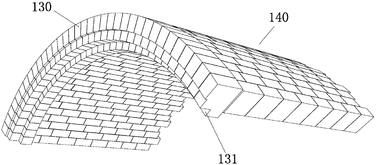 Furnace opening vault laying control device and method for heat recovery coke furnace