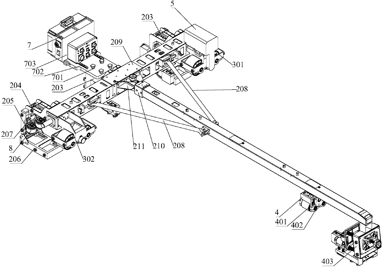 Rail detector with self power for medium-low speed magnetic suspension F rails