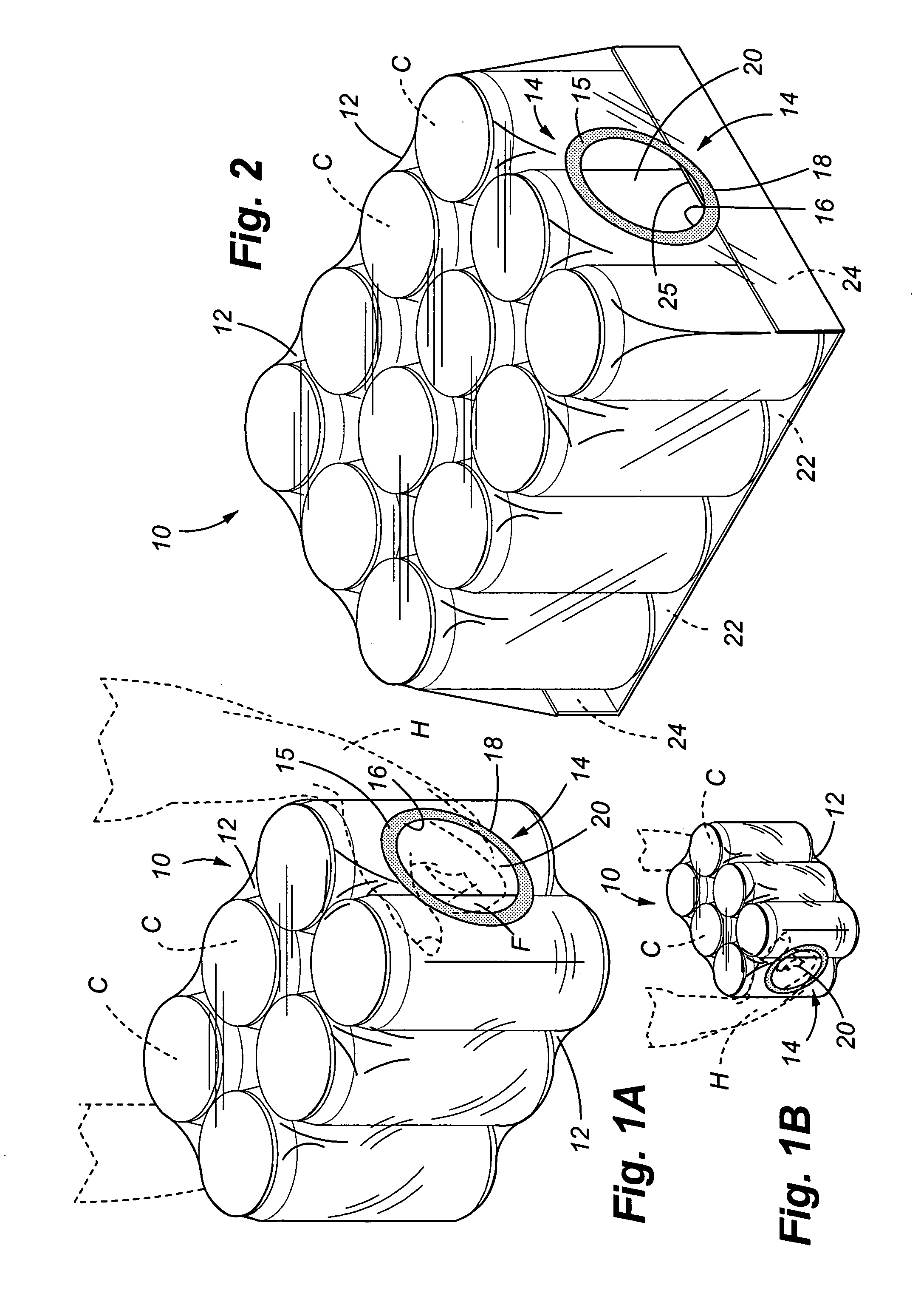 Shrink-wrap packaging incorporating reinforced integral handle