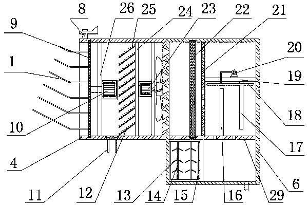 Energy-saving fog and haze treatment device for high-rise residents