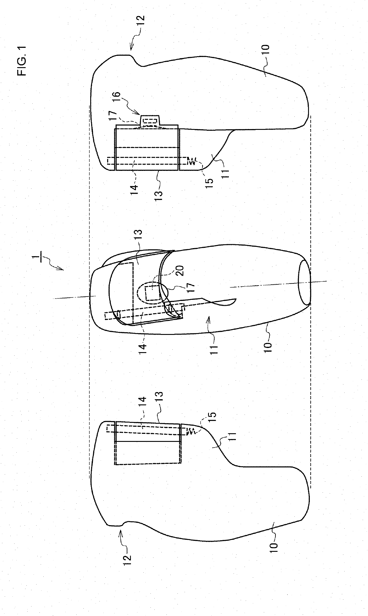 Grip-type pulse wave measuring device