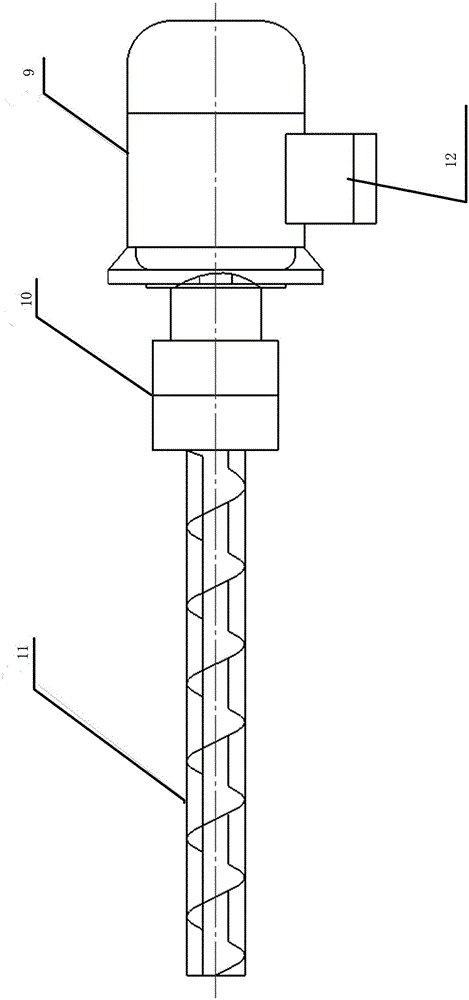 A spiral homogenizing device for a vertical feeding system of a shredding machine