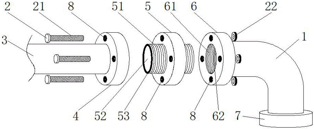 Lateral movement sprinkler water inlet bend rapid replacement rotation device