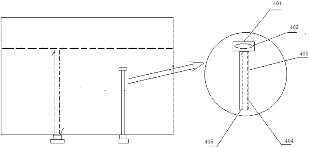 Measuring device and method for power-transformer-oil-storage-cabinet liquid level