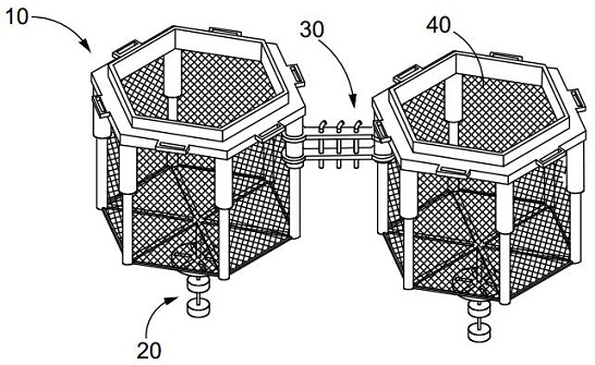 Marine ecological breeding combination cage