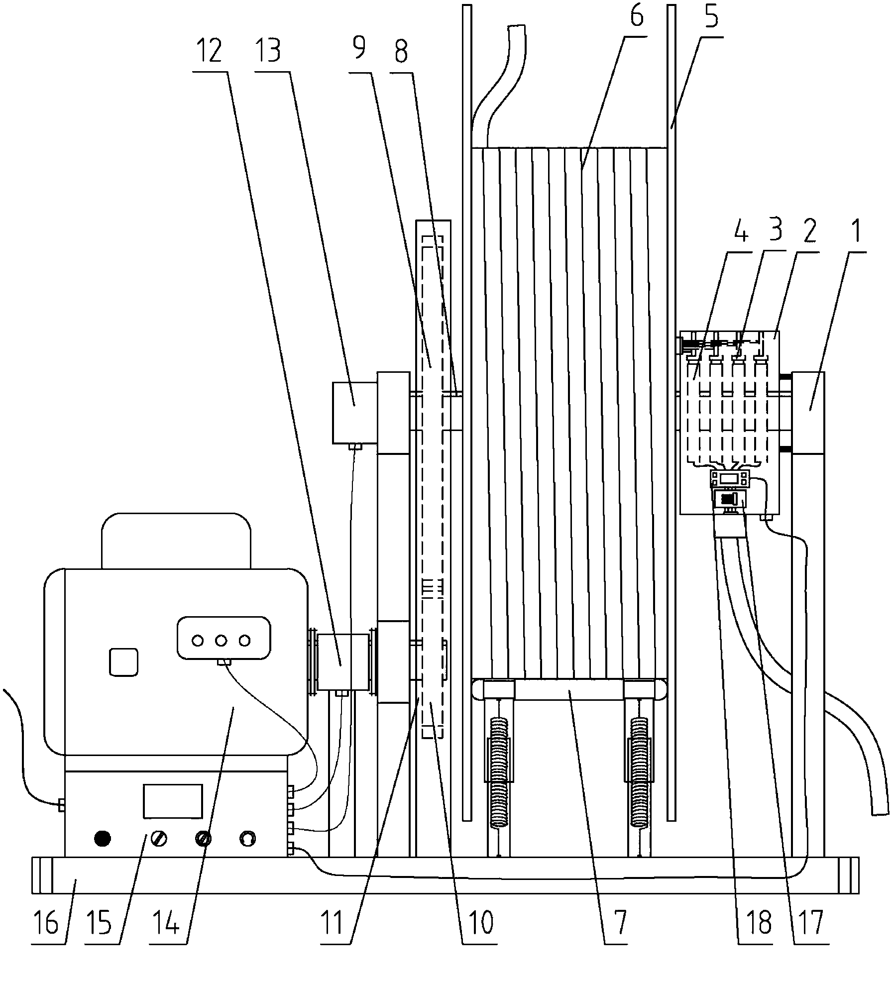 Rotary drum device capable of automatically winding and unwinding cable