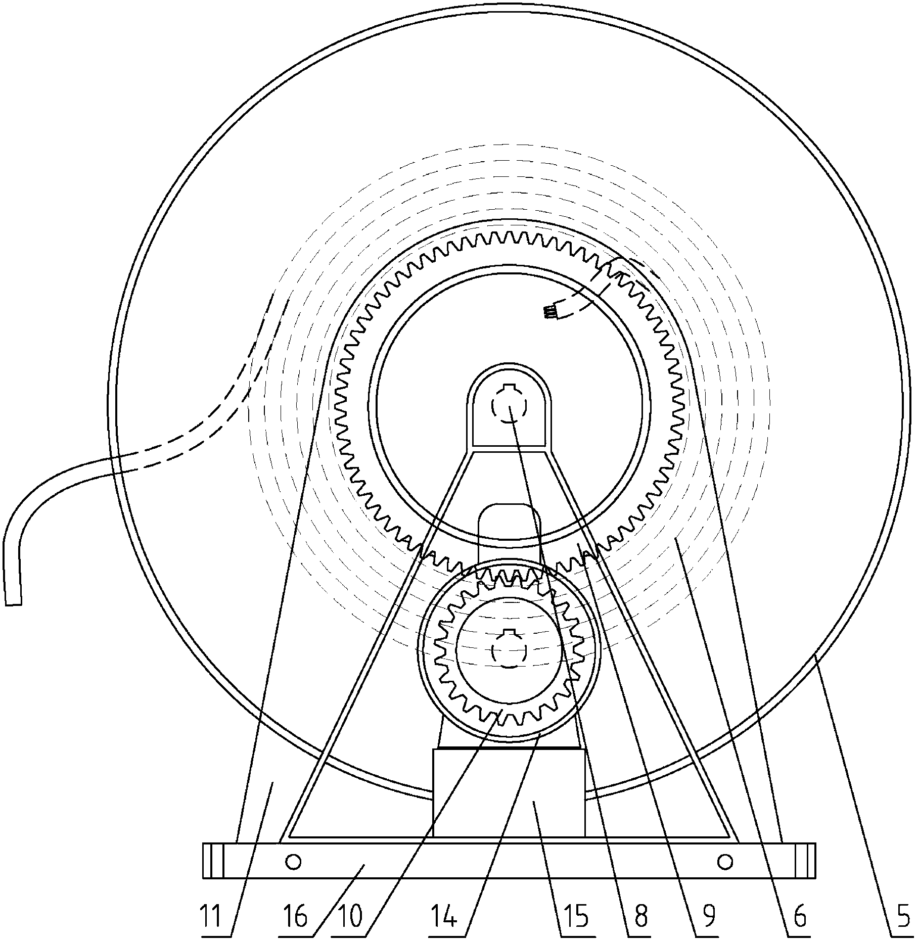 Rotary drum device capable of automatically winding and unwinding cable