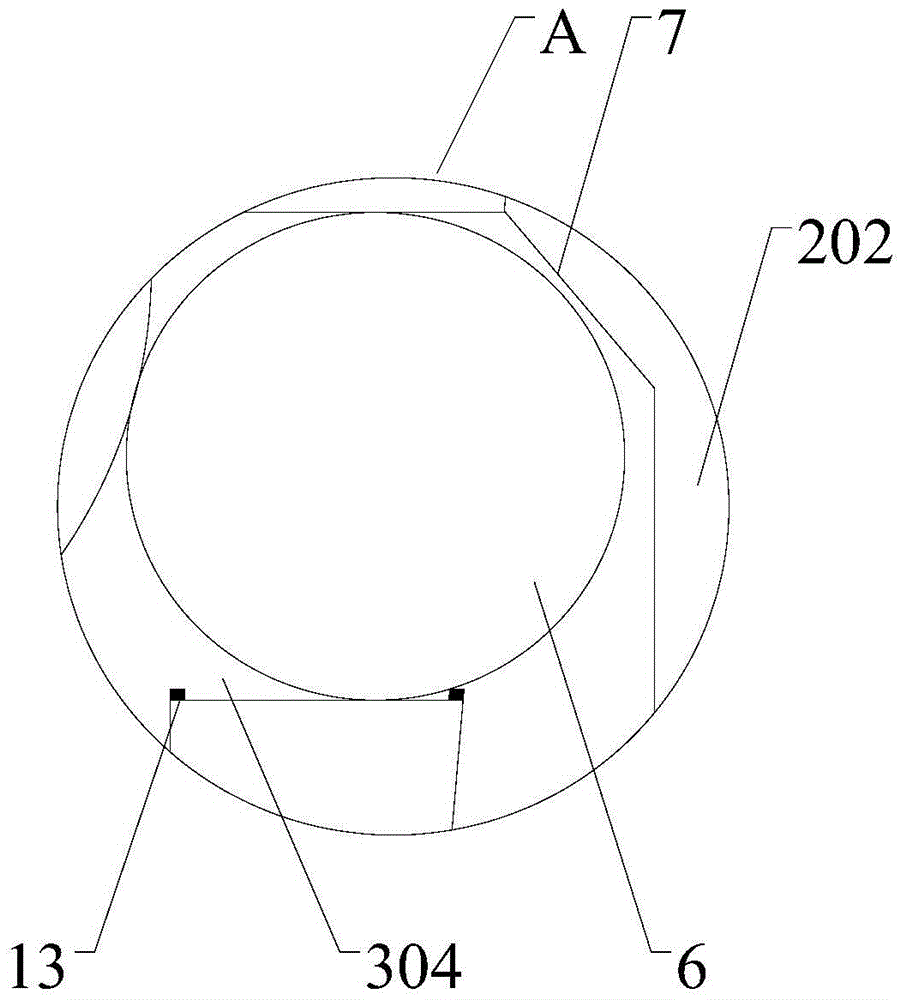 A connection device for a target machine and a spliced ​​target machine