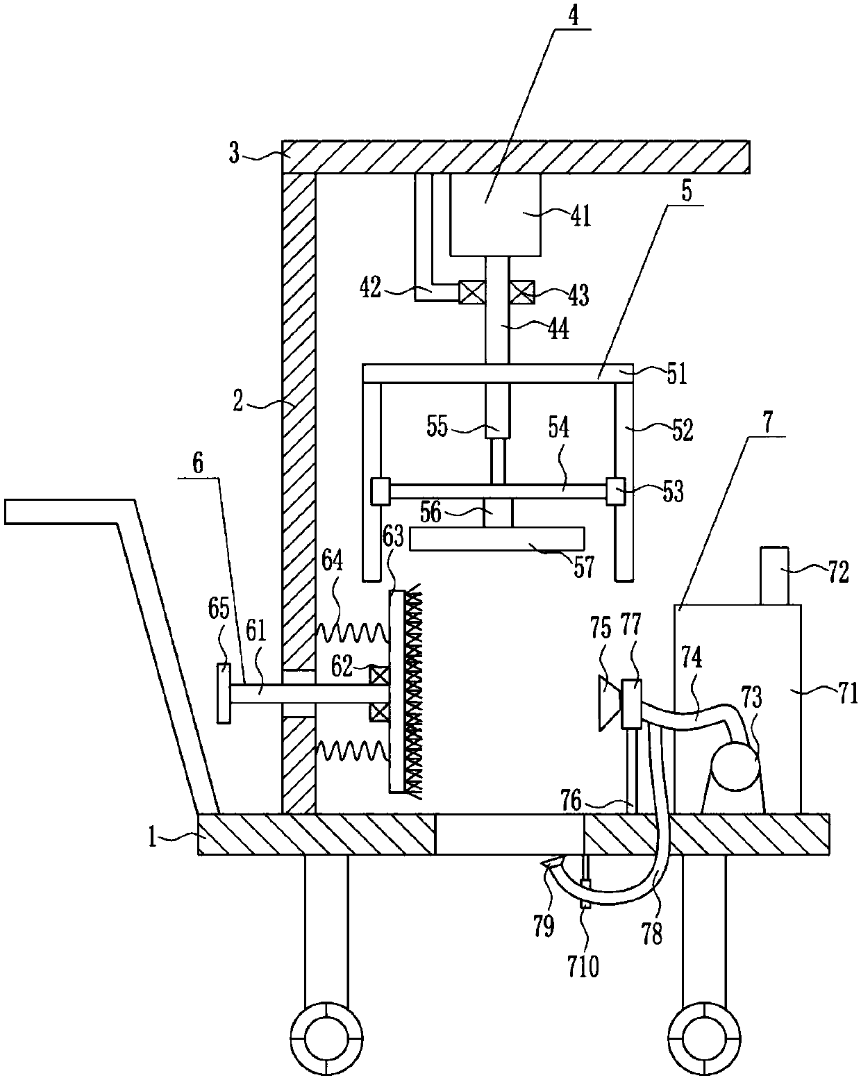 Cement barrel cleaning device for tunnel construction