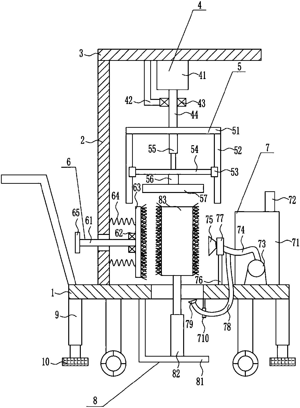 Cement barrel cleaning device for tunnel construction